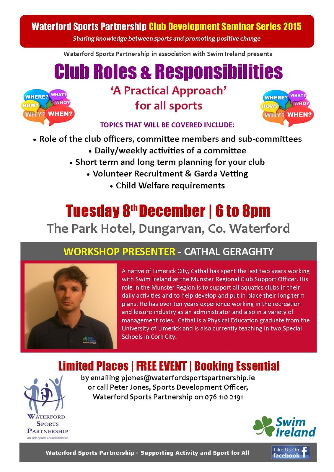 Now Booking - Club Roles & Responsibilities Workshop - Waterford Sports  Partnership, Ireland